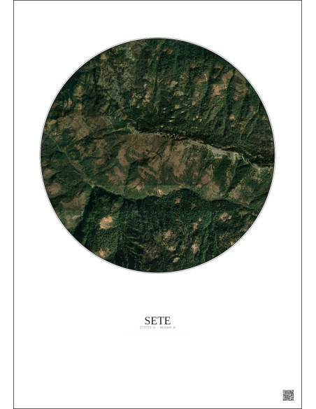 Affiche Sete – Poster vue satellite 2.5km Couleur | Gravura – Fond clair