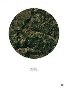 Affiche Sete – Poster vue satellite 5km Couleur | Gravura – Fond clair