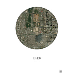 Affiche Beijing – Poster vue satellite 2.5km Couleur | Gravura – Fond clair