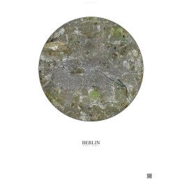 Affiche Berlin – Poster vue satellite 10km Couleur | Gravura – Fond clair