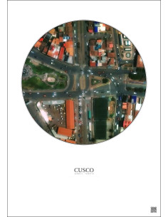 Affiche Cusco – Poster vue satellite 0.1km Couleur | Gravura – Fond clair