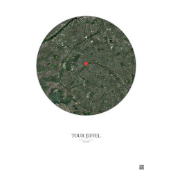 Paris - Vue satellite personnalisée 10 km · Couleur · Fond clair