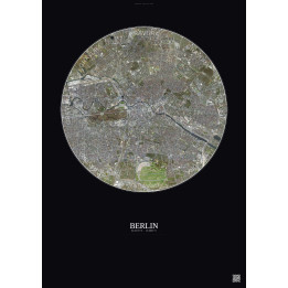 Affiche Berlin – Poster vue satellite 6km Couleur | Gravura – Fond foncé