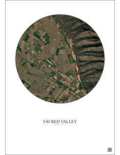Sacred Valley Satellite View Poster 0.5km Color | Gravura – Light background