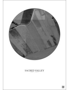 Sacred Valley Satellite View Poster 0.1km B&W | Gravura – Light background
