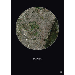 Affiche Bogota – Poster vue satellite 6km Couleur | Gravura – Fond foncé