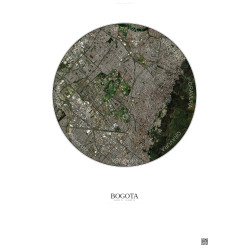 Affiche Bogota – Poster vue satellite 6km Couleur | Gravura – Fond clair