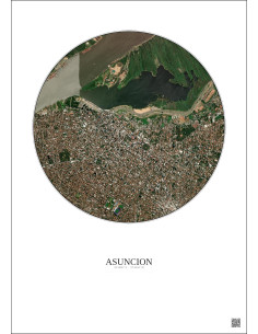 Asuncion Satellite View Poster 2.5km Color | Gravura – Light background