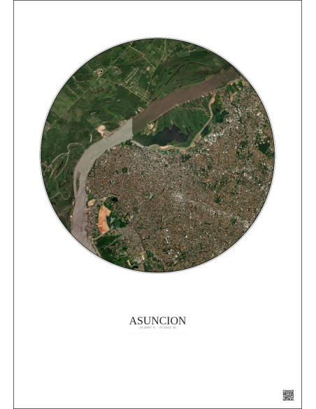 Affiche Asuncion – Poster vue satellite 6km Couleur | Gravura – Fond clair