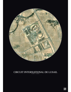 Circuit International De Lusail Satellite View Poster 2.5km Color | Gravura – Dark background