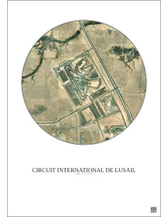 Circuit International De Lusail Satellite View Poster 2.5km Color | Gravura – Light background