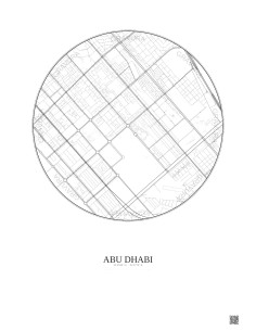 Affiche Abu Dhabi – Poster carte de ville 2.5km | Gravura – Fond clair