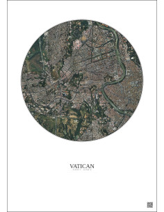 Affiche Vatican – Poster vue satellite 2.5km Couleur | Gravura – Fond clair