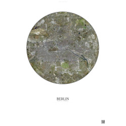 Affiche Berlin – Poster vue satellite 10km Couleur | Gravura – Fond clair