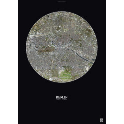 Affiche Berlin – Poster vue satellite 6km Couleur | Gravura – Fond foncé