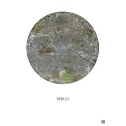 Affiche Berlin – Poster vue satellite 6km Couleur | Gravura – Fond clair