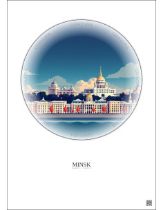 Minsk Vintage Travel Poster – Minsk | Gravura – Light background