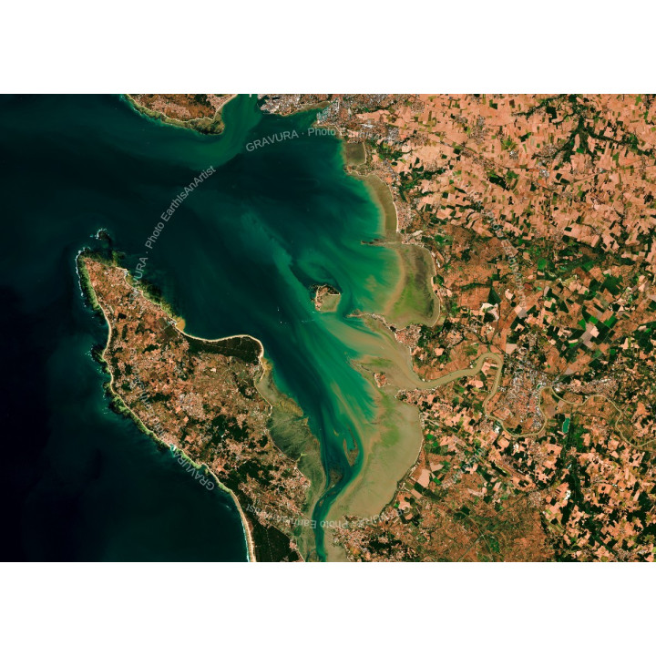 Île d'Aix — Satellite Photography Poster · Gravura