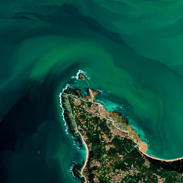 Île d'Oléron — Satellite Photography Poster · Gravura