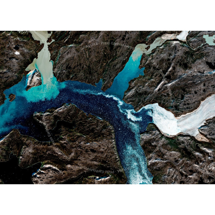 Greenland Glaciers — Satellite Photography Poster · Gravura