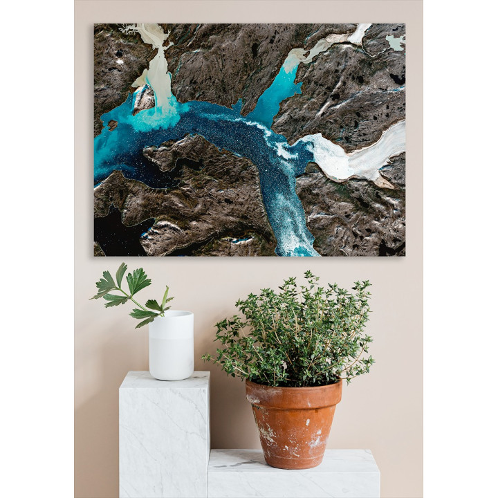Greenland Glaciers — Satellite Photography Poster · Gravura