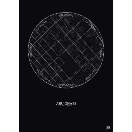 Affiche Abu Dhabi – Poster carte de ville 2.5km | Gravura – Fond