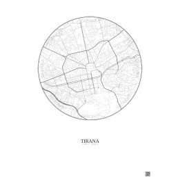 Tirana City Map Poster 2.5km | Gravura – Light background