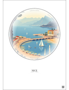 Nice Vintage Travel Poster – Nice | Gravura – Light background