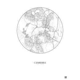 Affiche Canberra – Poster carte de ville 10km | Gravura – Fond c