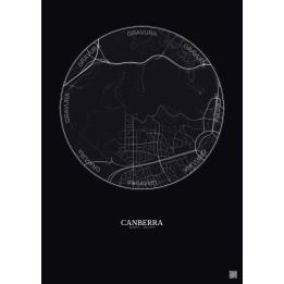 Affiche Canberra – Poster carte de ville 2.5km | Gravura – Fond 