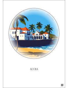 Accra Vintage Travel Poster – Accra | Gravura – Light background