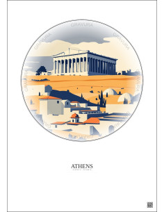 Athens Vintage Travel Poster – Athens | Gravura – Light background