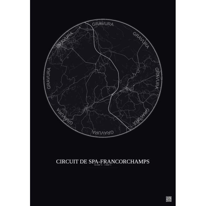Affiche Circuit De Spa Francorchamps – Poster carte de ville 10k