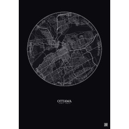 Affiche Ottawa – Poster carte de ville 10km | Gravura – Fond fon