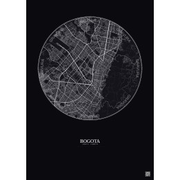 Affiche Bogota – Poster carte de ville 10km | Gravura – Fond fon