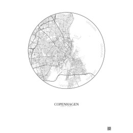 Affiche Copenhagen – Poster carte de ville 10km | Gravura – Fond