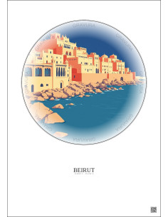 Affiche Beirut – Poster illustration vintage – Beirut | Gravura – Fond clair