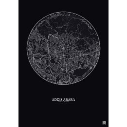 Affiche Addis Ababa – Poster carte de ville 10km | Gravura – Fon