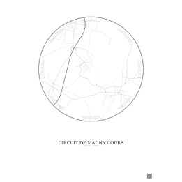 Circuit De Magny Cours City Map Poster 2.5km | Gravura – Light b