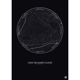 Affiche Golf De Saint Cloud – Poster carte de ville 2.5km | Grav