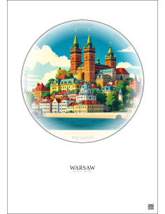 Warsaw Vintage Travel Poster – Warsaw | Gravura – Light background