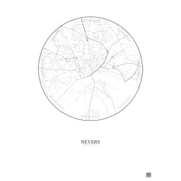Nevers City Map Poster 2.5km | Gravura – Light background