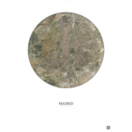 Affiche Madrid – Poster vue satellite 10km Couleur | Gravura – Fond clair