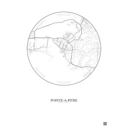 Pointe A Pitre City Map Poster 5km | Gravura – Light background