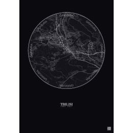 Affiche Tbilisi – Poster carte de ville 10km | Gravura – Fond fo