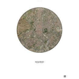Affiche Madrid – Poster vue satellite 6km Couleur | Gravura – Fond clair