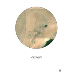 Affiche Abu Simbel – Poster vue satellite 0.1km Couleur | Gravura – Fond clair