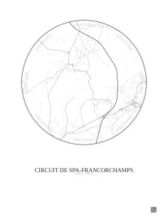 Circuit De Spa Francorchamps City Map Poster 5km | Gravura – Light background