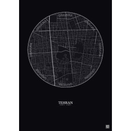 Affiche Tehran – Poster carte de ville 2.5km | Gravura – Fond fo