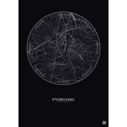 Affiche P Yongyang – Poster carte de ville 10km | Gravura – Fond